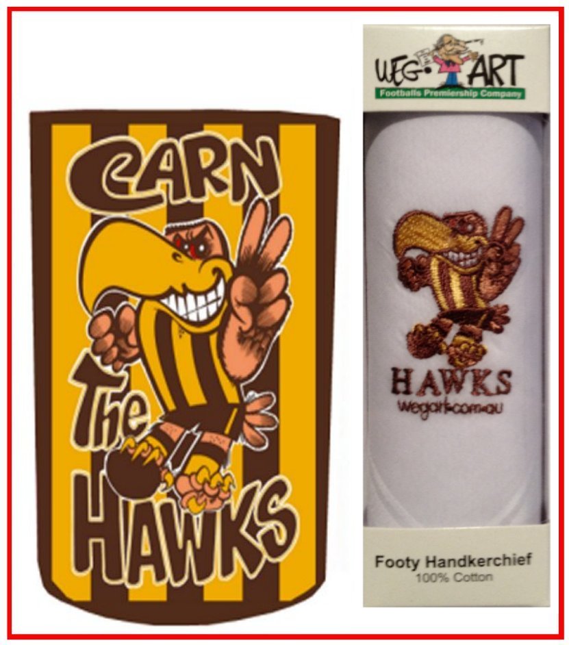 Hawks Stubby Holder & Sports Hanky FREE POST
